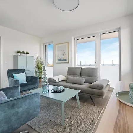 Beachterracefour- Eg, Meerblick, Terrasse, Kamin, Sauna Daire Olpenitz