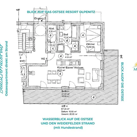 Beachterracefour- Eg, Meerblick, Terrasse, Kamin, Sauna * Olpenitz