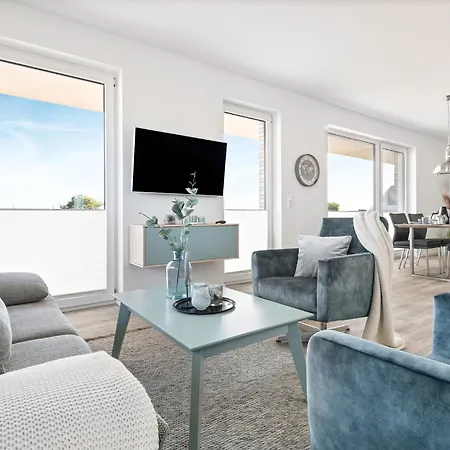 Beachterracefour- Eg, Meerblick, Terrasse, Kamin, Sauna Daire